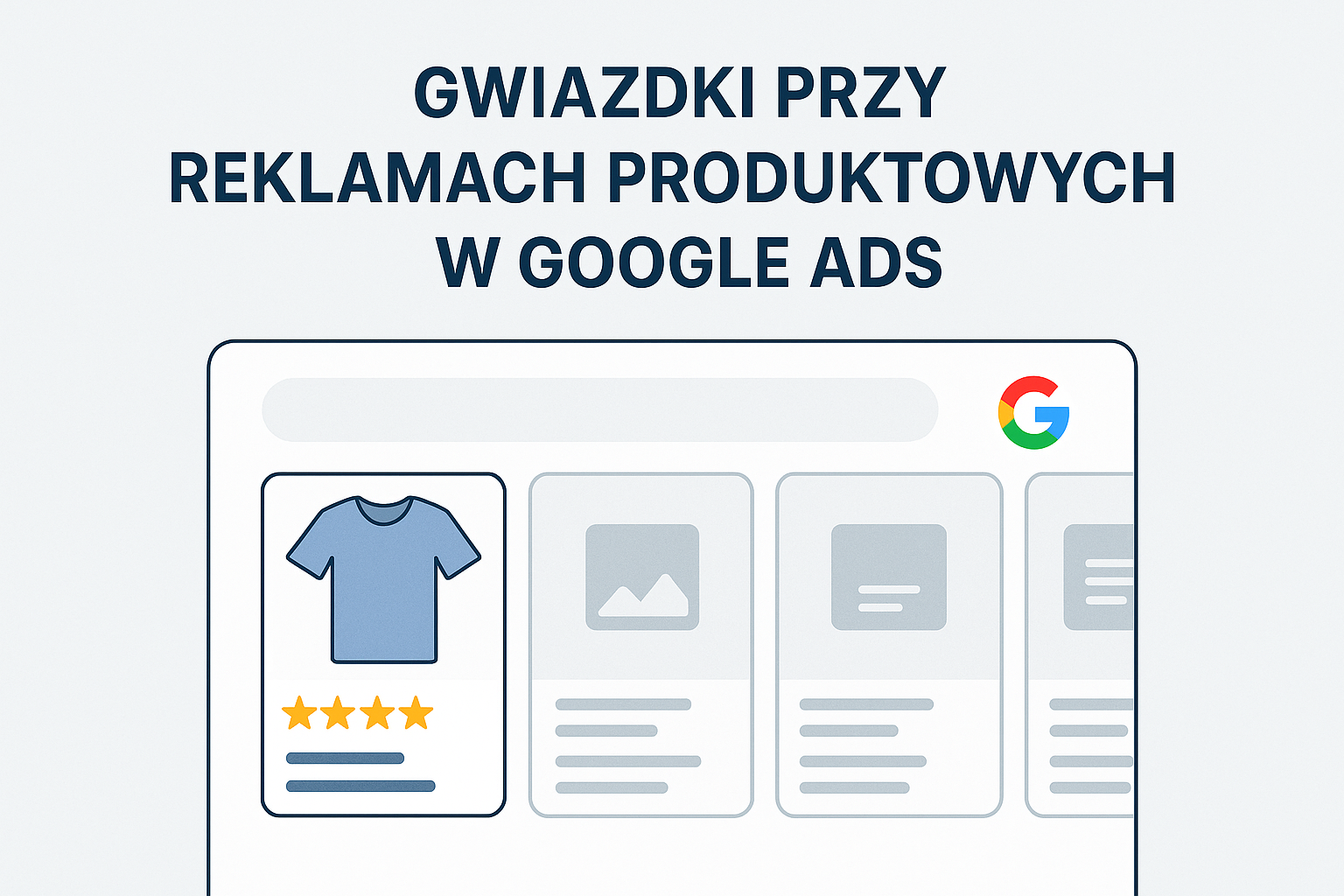 Gwiazdki przy reklamach produktowych w Google Ads
