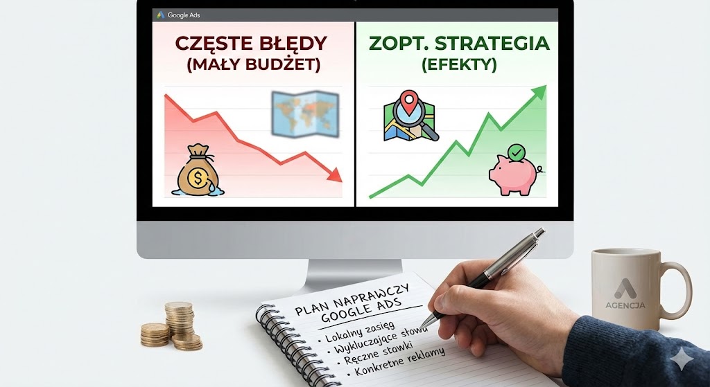 Mały budżet w Google Ads Sprawdź najczęściej popełniane błędy i ich uniknij